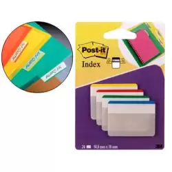 (7000029877/686F-1) POST-IT INDEX RIGIDO ARCHIVAR GRANDES  4 COLORES X 24 MARCADORES