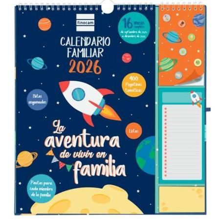 (540220126) FINOCAM CALENDARIO DE PARED PLUS 16 MESES 215X325 MV FAMILIAR 2025-2026