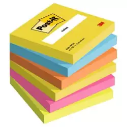 (7100296019) POST-IT BLOCS NOTAS 654 GAMA ENERGETIC NEÓN 76X76 6 BLOCS