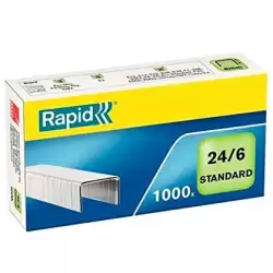 (24855600) RAPID GRAPAS ESTÁNDAR 24/6 GALVANIZADAS -CAJA DE 1000