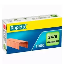 (24855700) RAPID GRAPAS ESTÁNDAR 24/6 COBREADAS -CAJA DE 1000-