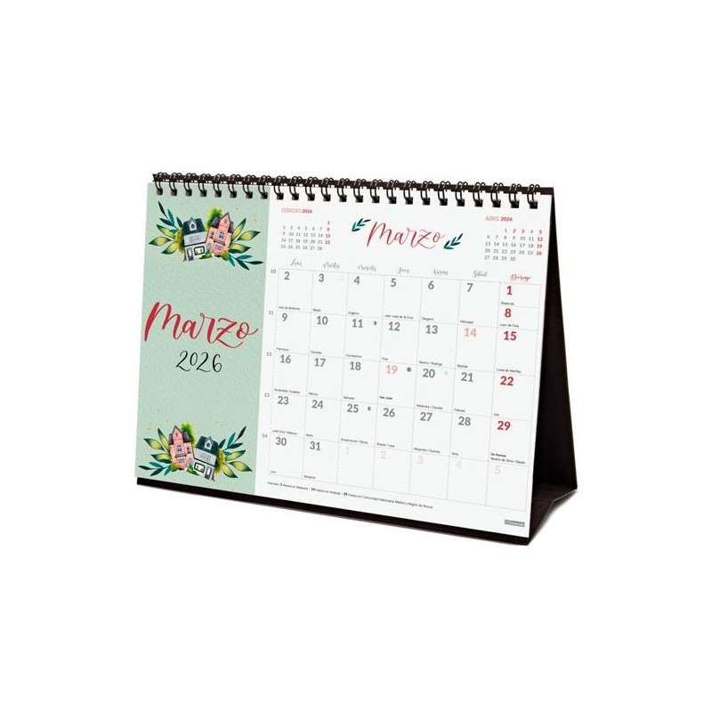 (780325426) FINOCAM CALENDARIO DE SOBREMESA PARA ESCRIBIR S-210X150MM MV IMÁGENES THE FLOWER JOURNAL 2026