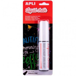 (13960) APLI MARCADOR DE TIZA LÍQUIDA PUNTA PARALELA 10X15MM BLANCO BLÍSTER 1 UD