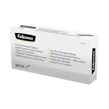 (5117501) FELLOWES GRAPAS DE CARGA COMPLETA 26/6 PLATA CAJA DE 5000