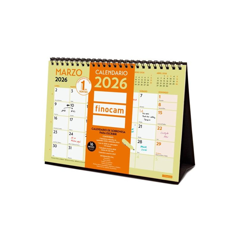 (787200126) FINOCAM CALENDARIO DE SOBREMESA PARA ESCRIBIR S-210X150MM MV GRAFIK 2026