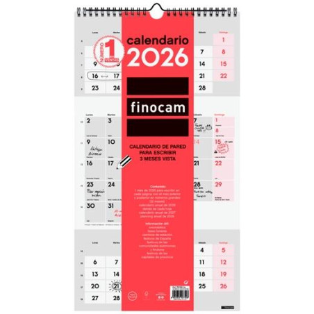 (781580026) FINOCAM CALENDARIO DE PARED PARA ESCRIBIR M-236X430MM 3MV NEUTRO 2026