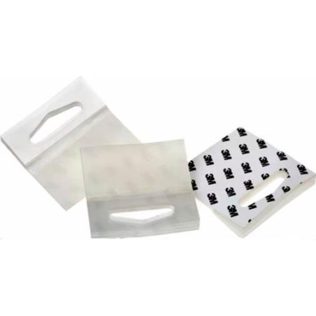 (7000001899) 3M PERCHAS 1075 ADHESIVAS 50X50MM KIT 500 UD POLIÉSTER TRANSPARENTE