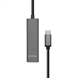 (A109-0403) AISENS HUB USB 3.1 USB-C USB-C/M - 4XTIPO A/H GRIS 15CM