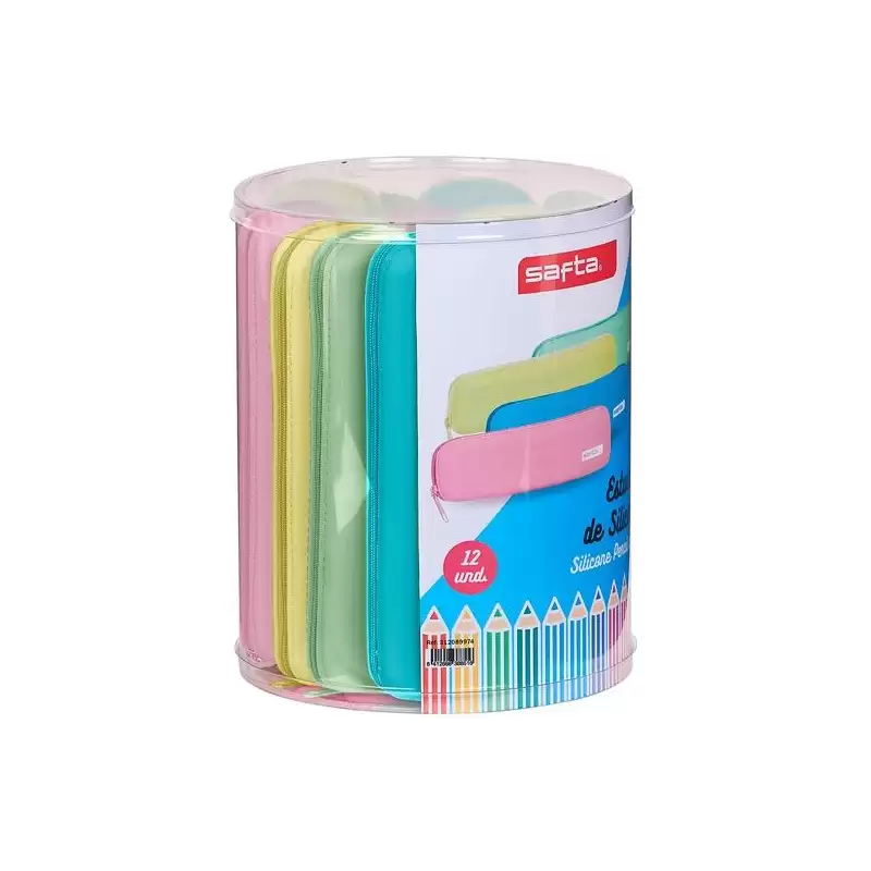 (312089974) SAFTA SET DE 12 PORTATODOS ESTRECHOS SILICONA COLORES SURTIDOS
