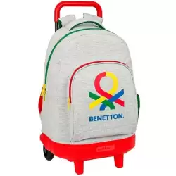 (612352918) SAFTA MOCHILA GRANDE C/RUEDAS COMPACT EXTRAÍBLE BENETTON "POP"