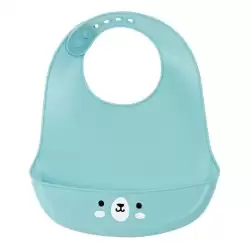 (822105922) SAFTA BABERO DE SILICONA "BEAR" BLUE