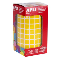 (04871) APLI GOMETS CUADRADOS 10MM ROLLO AMARILLO -ROLLO 6372 UNIDADES-