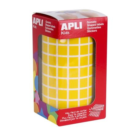 (04871) APLI GOMETS CUADRADOS 10MM ROLLO AMARILLO -ROLLO 6372 UNIDADES-