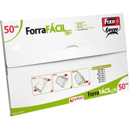 (01004300) FIXO FORRO LIBROS FORRAFÁCIL ECO AJUSTABLE PP 290X520MM CAJA 50 UD