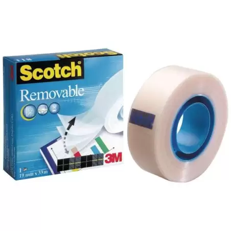 (7000029163) SCOTCH MAGIC CINTA ADHESIVA INVISIBLE REMOBIBLE ROLLO 19MM X 33M PACK 12 UD