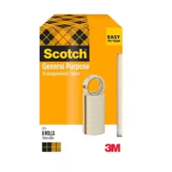 (7100336194) SCOTCH CINTA TRANSPARENTE 508 ROLLO 19MM X 66M PACK 8U