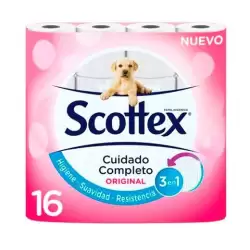 (61265792) SCOTTEX ORIGINAL PAPEL HIGIÉNICO DOBLE CAPA PACK DE 16 ROLLOS