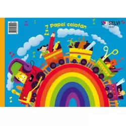 (3400) SELVI CUADERNO PARA MANUALIDADES CON 7 PLIEGOS DE PAPEL CELOFÁN 24X32CM COLORES SURTIDOS