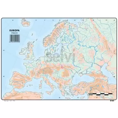 (505) SELVI MAPA MUDO FÍSICO DE EUROPA A4 -50U-
