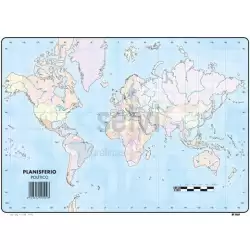 (509) SELVI MAPA MUDO PLANISFERIO POLITICO A4 -50U-