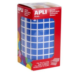 (04872) APLI GOMETS CUADRADOS 10MM ROLLO AZUL -ROLLO 6372 UNIDADES-