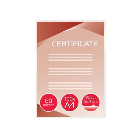 (IB585036) GBC FUNDAS DE PLASTIFICAR 2X80 MICRAS A4 BRILLO -PACK 100U-