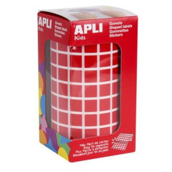 (04873) APLI GOMETS CUADRADOS 10MM ROLLO ROJO -ROLLO 6372 UNIDADES-
