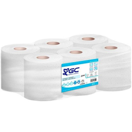 (J288600) GC BOBINA SECAMANOS 2 CAPAS 477/143M  PACK 6 FSC BLANCO
