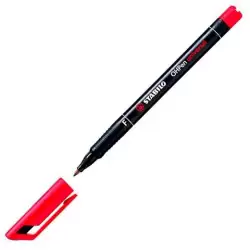 (842/40) STABILO MARCADOR PERMANENTE OHPEN UNIVERSAL F PUNTA FINA 0.7MM ROJO CAJA 10 UD