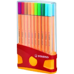 (8820-03) STABILO ROTULADORES POINT 88 C/SURTIDOS ESTUCHE COLORPARADE ROJO 20 UD