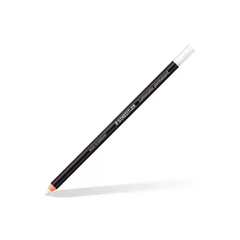 (108 20-0) STAEDTLER MARCADOR PERMANENTE EN SECO LUMOCOLOR GLASOCHROM BLANCO