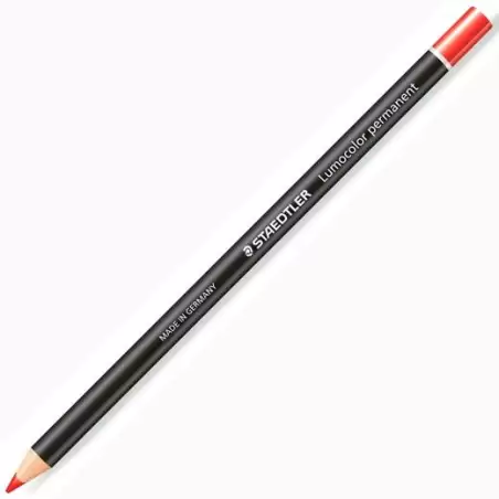 (108 20-2) STAEDTLER MARCADOR PERMANENTE EN SECO LUMOCOLOR GLASOCHROM ROJO