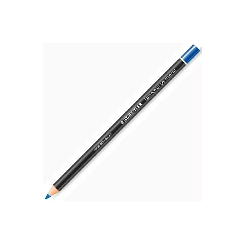 (108 20-3) STAEDTLER MARCADOR PERMANENTE EN SECO LUMOCOLOR GLASOCHROM AZUL