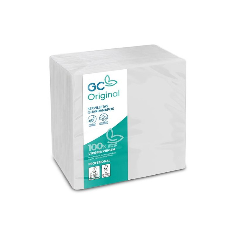 (T221131) GC SERVILLETAS 1 CAPA 30X30 PASTA FSC PACK 100U BLANCO