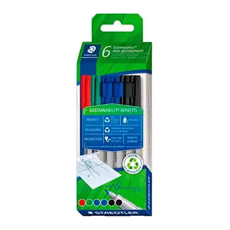 (316 C6-1) STAEDTLER ROTULADOR NO PERMANENTE LUMOCOLOR ECO+ EDITION 318 F 0