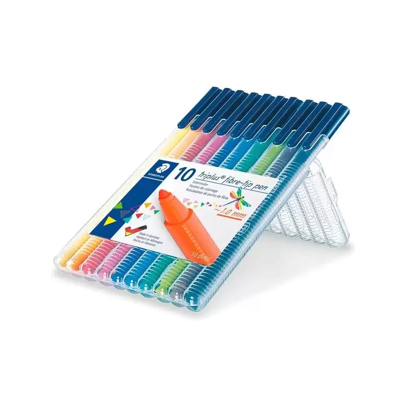 (323 SB10) STAEDTLER ROTULADOR PUNTA DE FIBRA TRIPLUS COLOR ESTUCHE 10 UNIDADES