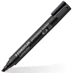 (350-9) STAEDTLER ROTULADOR PERMANENTE LUMOCOLOR 350 PUNTA BISELADA NEGRO