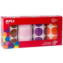 (102411) APLI GOMETS REDONDOS Ø33MM PACK DE 4 ROLLOS COLORES MARRÓN