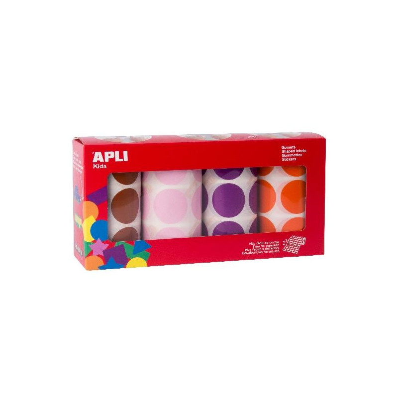 (102411) APLI GOMETS REDONDOS Ø33MM PACK DE 4 ROLLOS COLORES MARRÓN