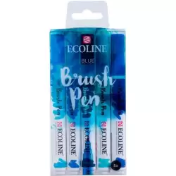 (11509905) TALENS ECOLINE ROTULADORES BRUSH PEN PUNTA PINCEL AZUL ESTUCHE 5 UD