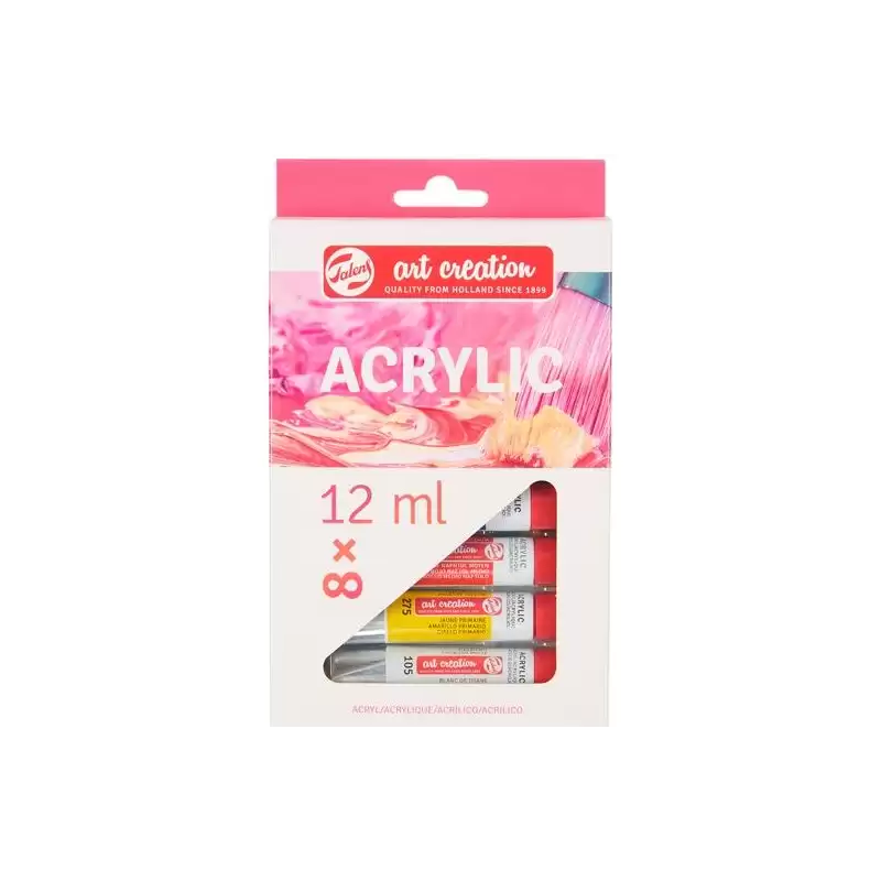 (9021708M) TALENS ART CREATION SET ACRÍLICO TUBO 12ML COLORES SURTIDOS ESTUCHE 8 UD