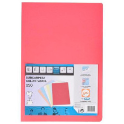 (400040853) GIO SUBCARPETA SIMPLE CARTULINA FOLIO 180GR ROJO PASTEL -50U-