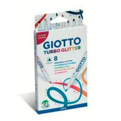 (F425800) GIOTTO ROTULADORES TURBO GLITTER COLORES SURTIDOS ESTUCHE 8 UD