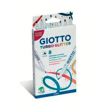 (F425800) GIOTTO ROTULADORES TURBO GLITTER COLORES SURTIDOS ESTUCHE 8 UD