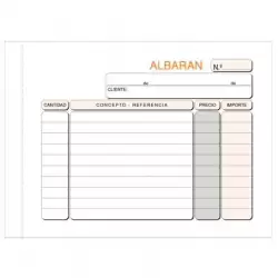 (T-123) TALONARIO ALBARANES OCTAVO APAISADO DUPLICADO AUTOCOPIA
