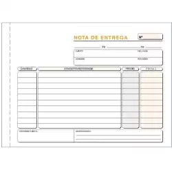 (T-49) TALONARIO ENTREGAS CUARTO APAISADO DUPLICADO AUTOCOPIA