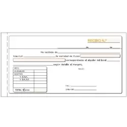 (T-52) TALONARIO RECIBO ALQUILER IVA TERCIO DE FOLIO DUPLICADO AUTOCOPIA