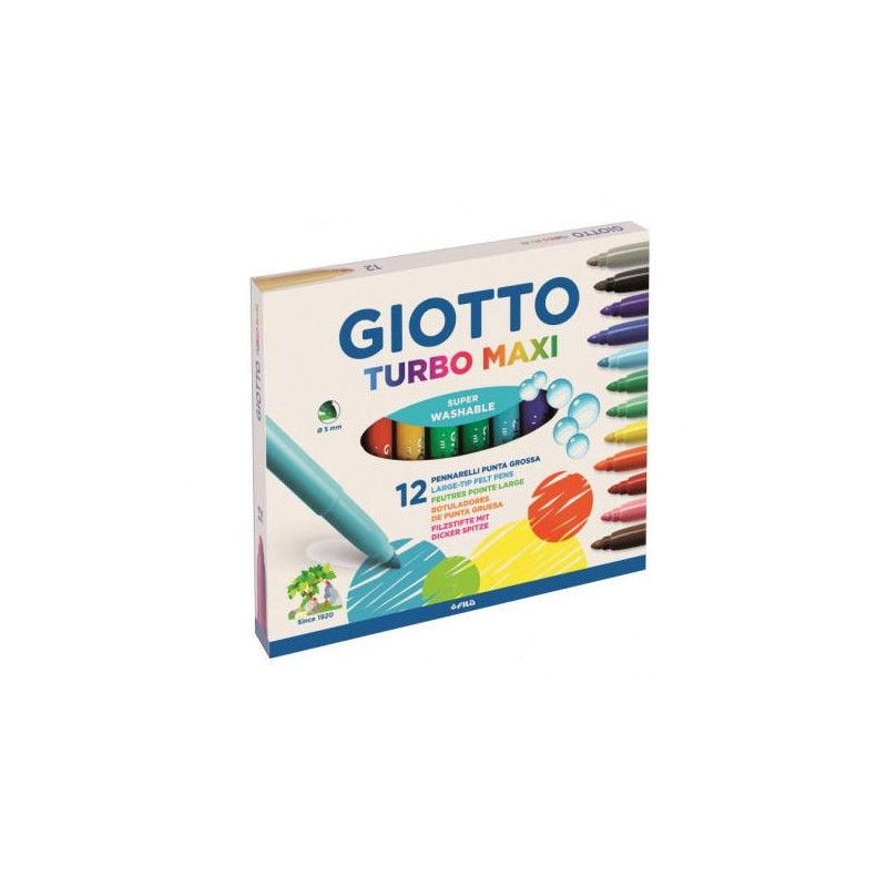 (F454000) GIOTTO ROTULADORES TURBO MAXI C/SURTIDOS ESTUCHE 12 UD