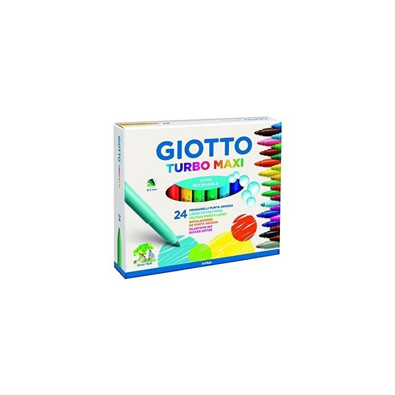 (F455000) GIOTTO ROTULADORES TURBO MAXI COLORES SURTIDOS ESTUCHE 24 UD