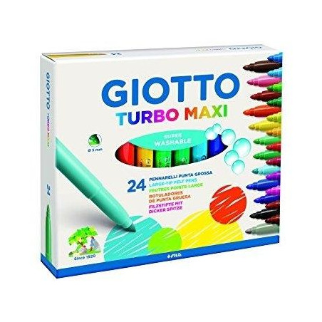 (F455000) GIOTTO ROTULADORES TURBO MAXI COLORES SURTIDOS ESTUCHE 24 UD